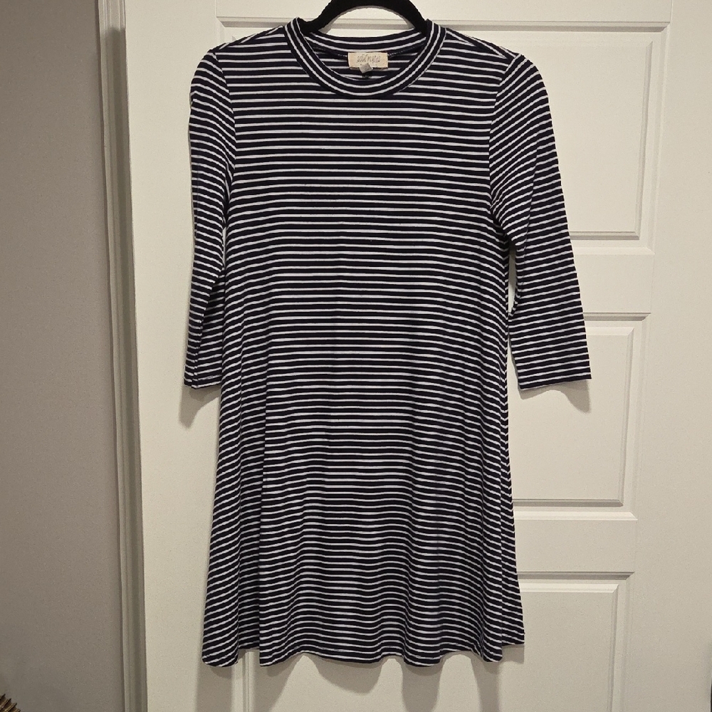 Soulmates Navy and White Striped Dress